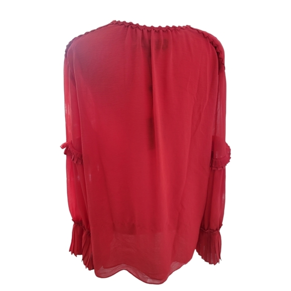Nwt Max Studio London Red Seraphine Boho Blouse XL - Picture 4 of 7